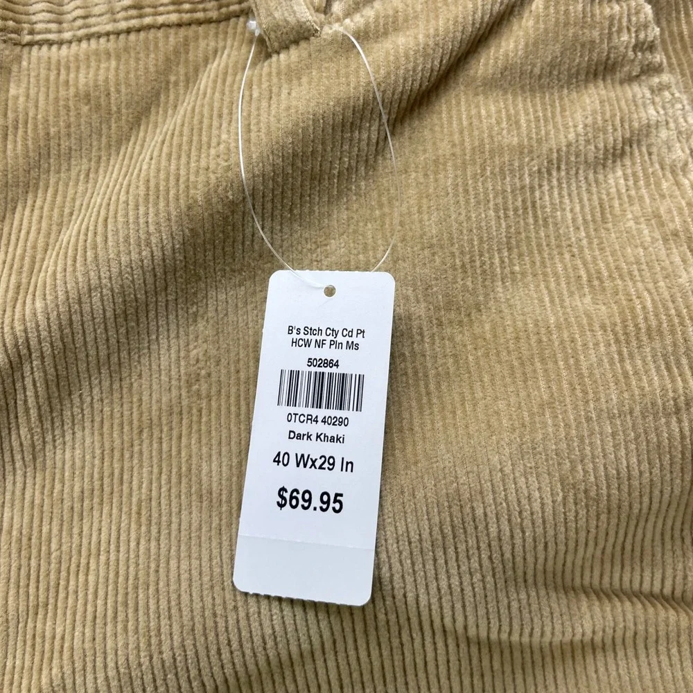NEW LL Bean Comfort Waist Corduroy Pants Mens 40x26 Tan Khaki Straight Leg